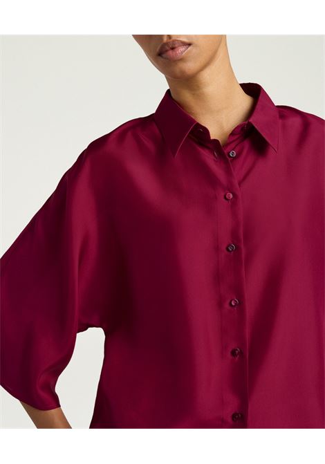 Camicia Cougr Kimono in Seta Habutai Ciclamino MOMONI | CAMICIE | 261MMOSH0200455