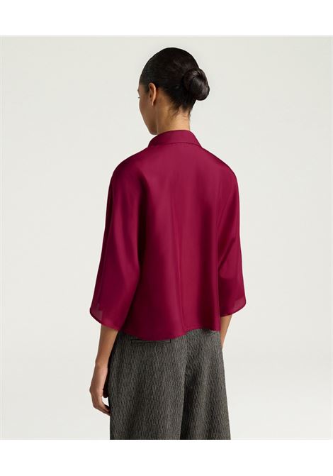 Camicia Cougr Kimono in Seta Habutai Ciclamino MOMONI | CAMICIE | 261MMOSH0200455