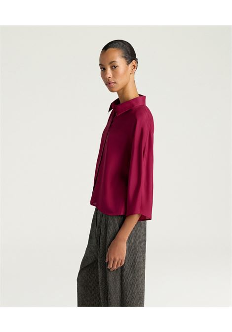 Camicia Cougr Kimono in Seta Habutai Ciclamino MOMONI | CAMICIE | 261MMOSH0200455