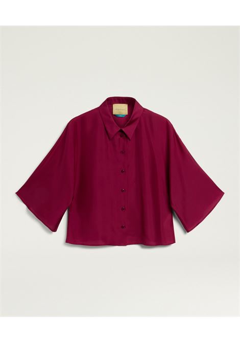 Camicia Cougr Kimono in Seta Habutai Ciclamino MOMONI | CAMICIE | 261MMOSH0200455