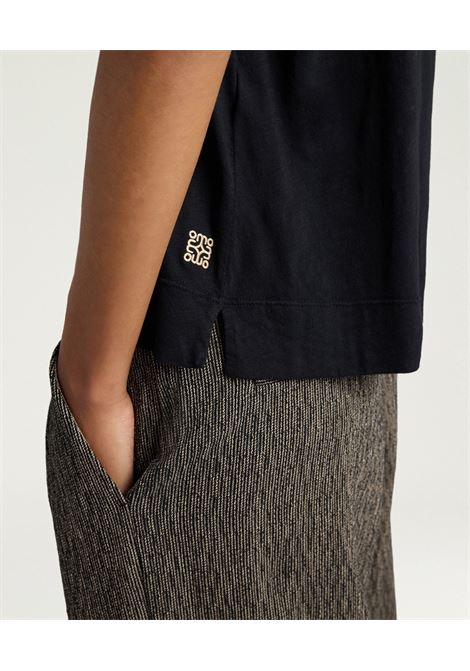 T-shirt Noche in jersey cotone viscosa oversize nero MOMONI | T-shirt | 261MMOTS0200990
