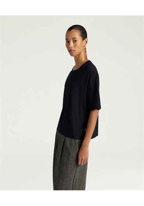 T-shirt Noche in jersey cotone viscosa oversize nero MOMONI | T-shirt | 261MMOTS0200990