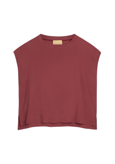 Blusa Momonì Curacao Smanicata in Acetato Seta - Scollo a Barca Oversize MOMONI | Bluse | MOBL0040610