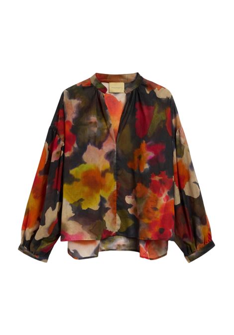 Blusa Neblina Oversize in Voile di Cotone Multicolor Army MOMONI | Bluse | MOBL0057480