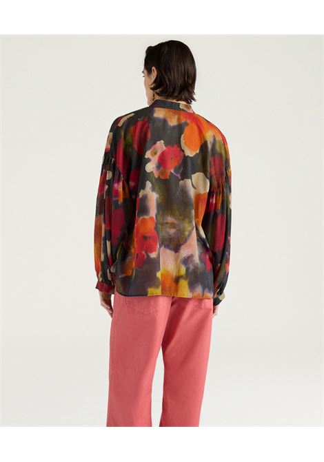 Blusa Neblina Oversize in Voile di Cotone Multicolor Army MOMONI | Bluse | MOBL0057480