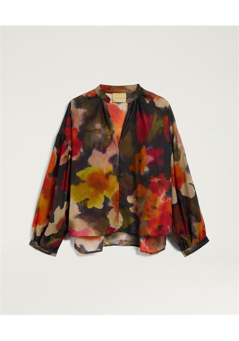 Blusa Neblina Oversize in Voile di Cotone Multicolor Army MOMONI | Bluse | MOBL0057480