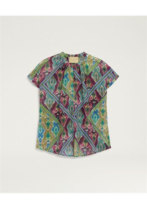 Blusa Copal in Voile di Cotone Multicolor Turchese MOMONI | Bluse | MOBL0098740