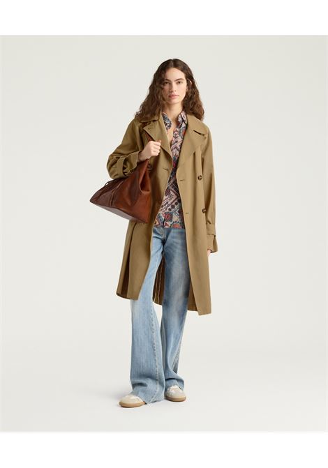 Cappotto Momonì Lucero Trench Doppiopetto in Gabardina di Cotone - Dettagli Classici MOMONI | CAPPOTTI | MOCO0180664