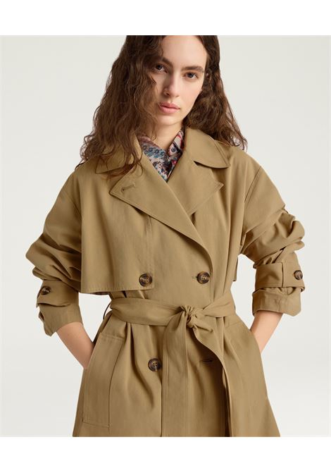Cappotto Momonì Lucero Trench Doppiopetto in Gabardina di Cotone - Dettagli Classici MOMONI | CAPPOTTI | MOCO0180664