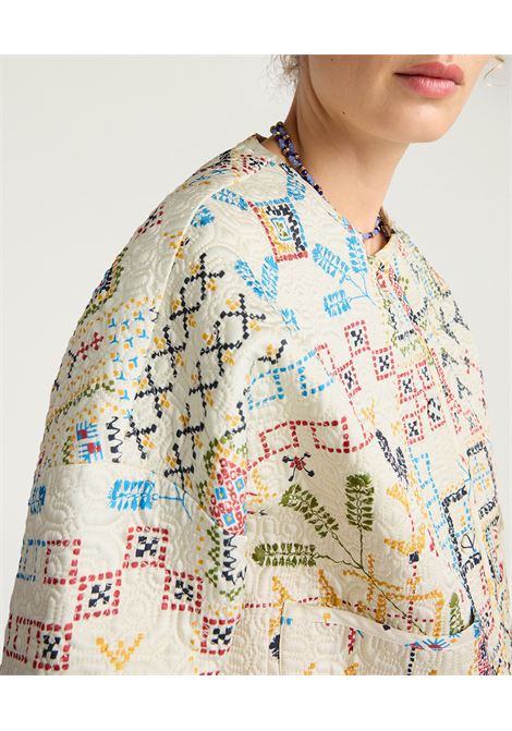 Cappotto Momonì Gelsomino Reversibile Boxy in Twill Trapuntato Stampato - Double Face MOMONI | CAPPOTTI | MOCO0191045