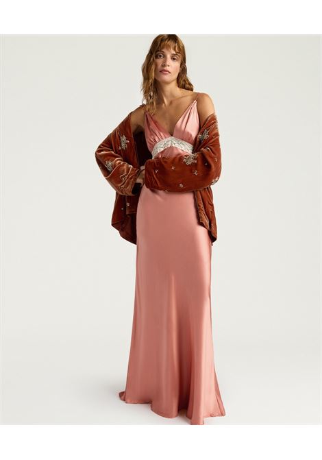 Abito lungo Fedora in raso di seta con pizzo valenciennes Momonì MOMONI | Vestiti | MODR0010341