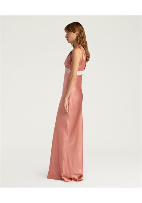 Abito lungo Fedora in raso di seta con pizzo valenciennes Momonì MOMONI | Vestiti | MODR0010341