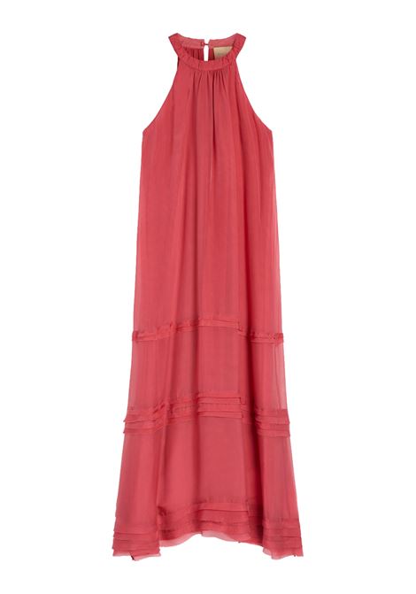 Abito lungo Gris in chiffon di viscosa e seta Momonì MOMONI | Vestiti | MODR0030411