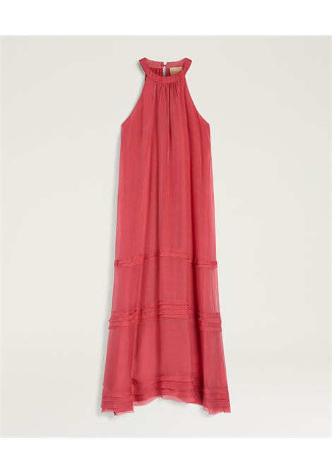 Abito lungo Gris in chiffon di viscosa e seta Momonì MOMONI | Vestiti | MODR0030411