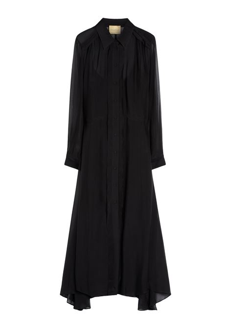 Abito lungo Russell chemisier in chiffon di viscosa e seta Momonì MOMONI | Vestiti | MODR0040990