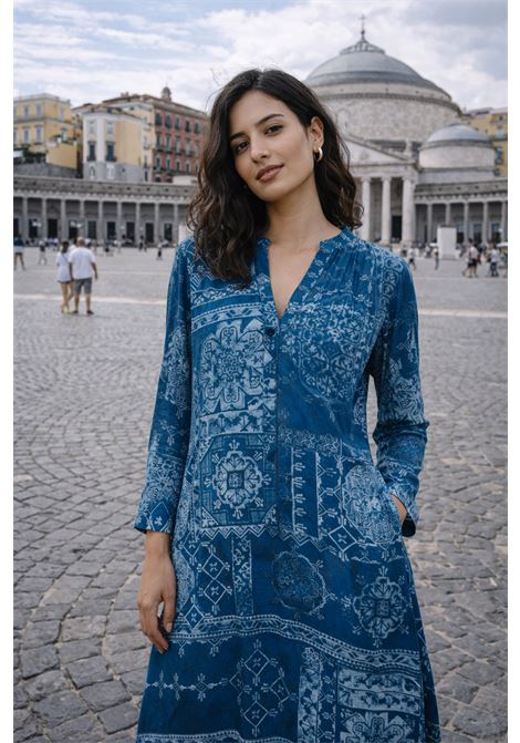 Abito tunica Garcia longuette in twill di seta stampata Momonì MOMONI | Vestiti | MODR0058885