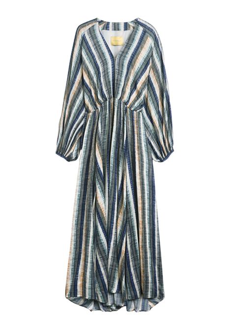 Momonì vestito Francisco lungo in viscosa stampata multicolor polveroso con doppi spacchi MOMONI | Vestiti | MODR0108055