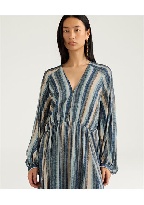 Momonì vestito Francisco lungo in viscosa stampata multicolor polveroso con doppi spacchi MOMONI | Vestiti | MODR0108055