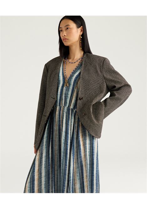 Momonì vestito Francisco lungo in viscosa stampata multicolor polveroso con doppi spacchi MOMONI | Vestiti | MODR0108055