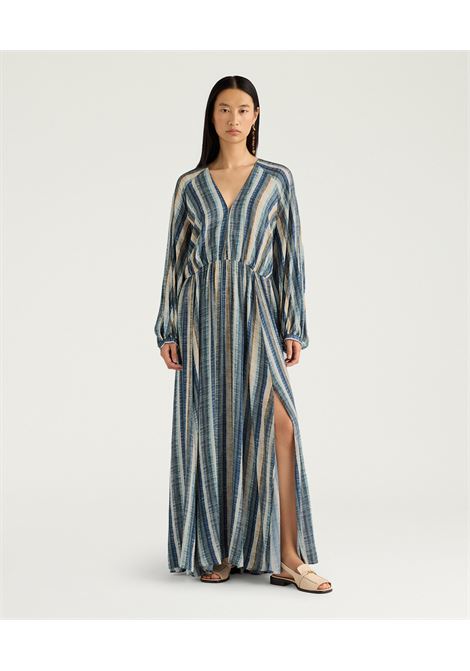 Momonì vestito Francisco lungo in viscosa stampata multicolor polveroso con doppi spacchi MOMONI | Vestiti | MODR0108055