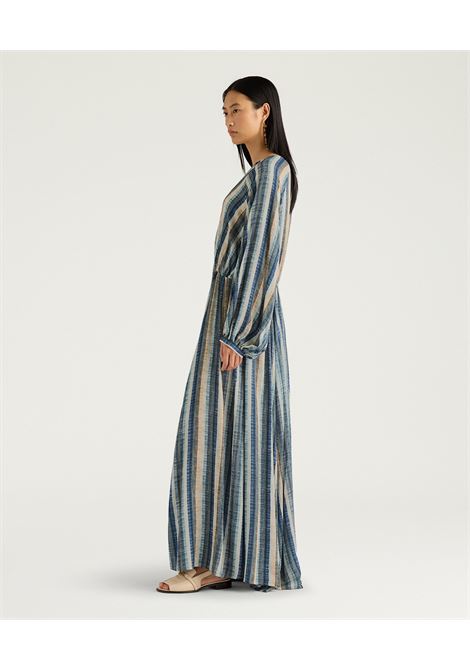 Momonì vestito Francisco lungo in viscosa stampata multicolor polveroso con doppi spacchi MOMONI | Vestiti | MODR0108055