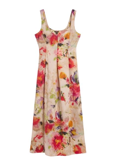Momonì vestito Shue midi in popeline di cotone stampato in Italia multicolor MOMONI | Vestiti | MODR0179095