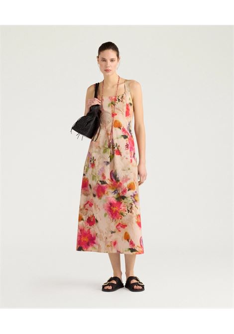 Momonì vestito Shue midi in popeline di cotone stampato in Italia multicolor MOMONI | Vestiti | MODR0179095