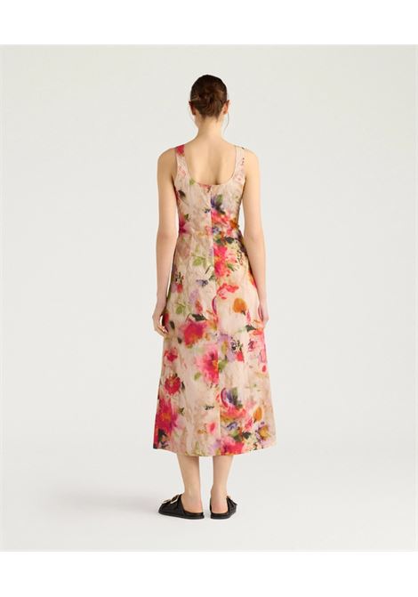 Momonì vestito Shue midi in popeline di cotone stampato in Italia multicolor MOMONI | Vestiti | MODR0179095