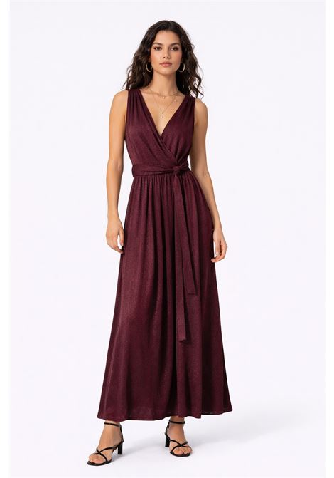 Momonì vestito Pepita lungo in jersey lurex elasticizzato con scollo incrociato MOMONI | Vestiti | MODR0230384