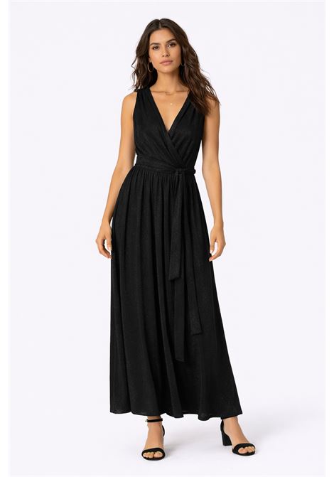 Momonì vestito Pepita lungo in jersey lurex elasticizzato con scollo incrociato MOMONI | Vestiti | MODR0230990