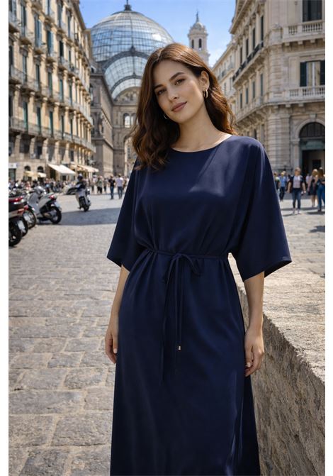 Vestito Momonì Sakari Lungo in Cady di Viscosa - Linea a Cappa Oversize MOMONI | Vestiti | MODR0260890