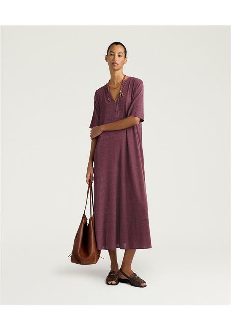 Momonì abito Penelope lungo in jersey lurex con scollo a V MOMONI | Abiti | MODR0350384