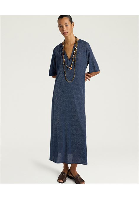 Momonì Penelope long lurex jersey tunic dress with V-neck MOMONI |  | MODR0350890