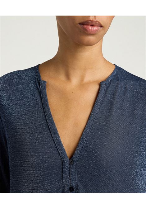 Momonì Penelope long lurex jersey tunic dress with V-neck MOMONI |  | MODR0350890