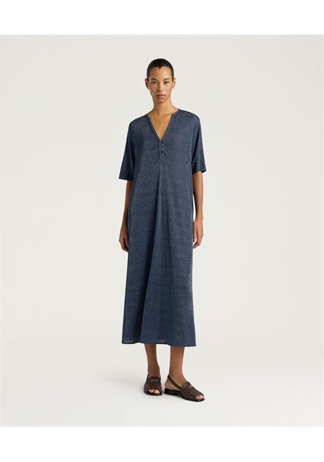 Momonì Penelope long lurex jersey tunic dress with V-neck MOMONI |  | MODR0350890