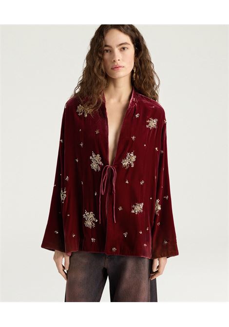Momonì Opera Boxy Jacket in Embroidered Velvet - Sequin and Bead Ramage MOMONI |  | MOJA0020460
