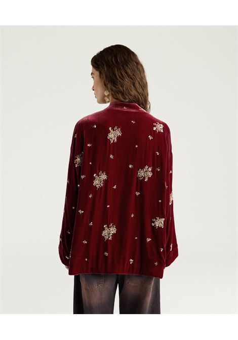 Momonì Opera Boxy Jacket in Embroidered Velvet - Sequin and Bead Ramage MOMONI |  | MOJA0020460