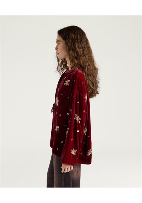 Momonì Opera Boxy Jacket in Embroidered Velvet - Sequin and Bead Ramage MOMONI |  | MOJA0020460