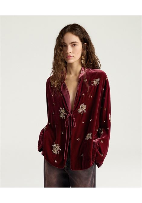 Momonì Opera Boxy Jacket in Embroidered Velvet - Sequin and Bead Ramage MOMONI |  | MOJA0020460