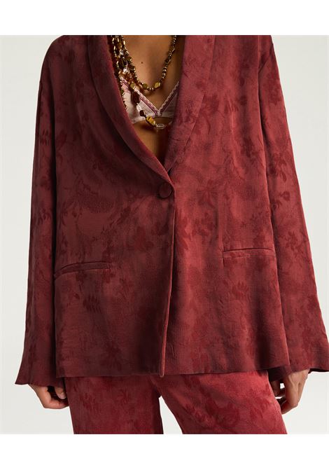 Giacca Momonì Picea Destrutturata in Cupro Jacquard Floreale - Collo a Scialle MOMONI | GIACCHE | MOJA0030610