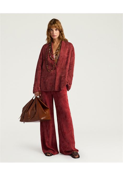 Giacca Momonì Picea Destrutturata in Cupro Jacquard Floreale - Collo a Scialle MOMONI | GIACCHE | MOJA0030610