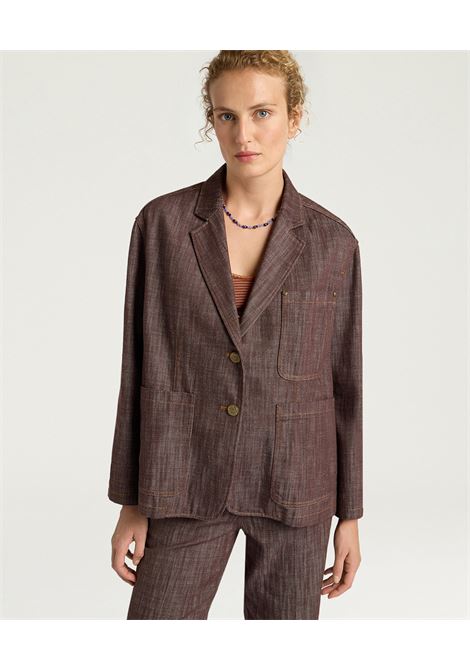 Momonì Shins Single-Breasted Boxy Jacket in Denim - Japanese Workwear Style MOMONI |  | MOJA0050616