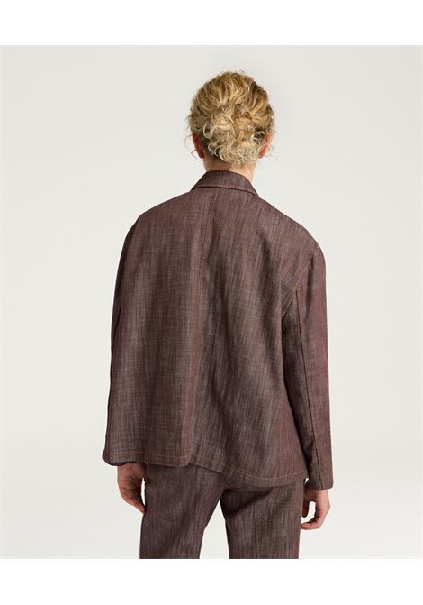 Momonì Shins Single-Breasted Boxy Jacket in Denim - Japanese Workwear Style MOMONI |  | MOJA0050616