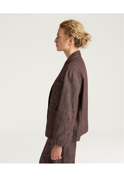 Momonì Shins Single-Breasted Boxy Jacket in Denim - Japanese Workwear Style MOMONI |  | MOJA0050616