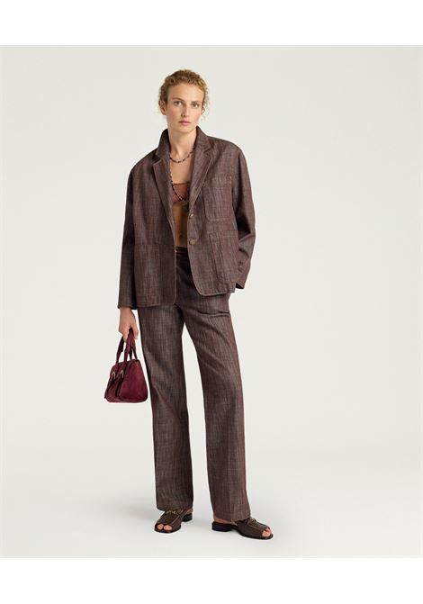 Momonì Shins Single-Breasted Boxy Jacket in Denim - Japanese Workwear Style MOMONI |  | MOJA0050616