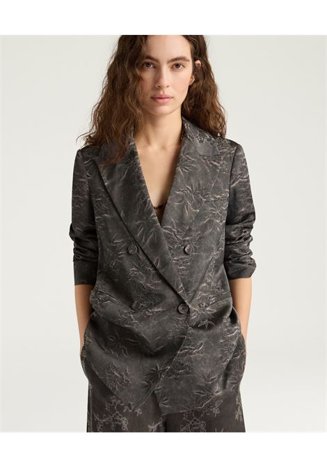 Giacca Momonì Sanchez Doppiopetto in Jacquard - Tintura Naturale Mudding Bicolore MOMONI | GIACCHE | MOJA0310630