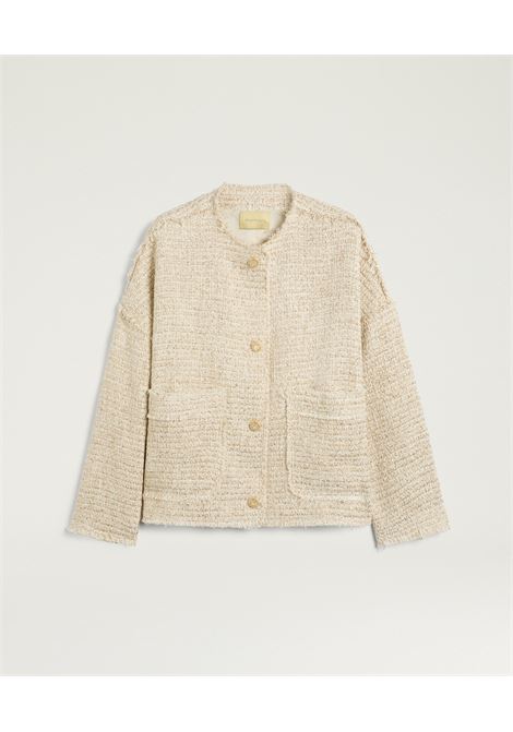 Momonì Eldorado Boxy Jacket in Lurex Mat - Hand-Frayed Raw Edge MOMONI |  | MOJA0321076
