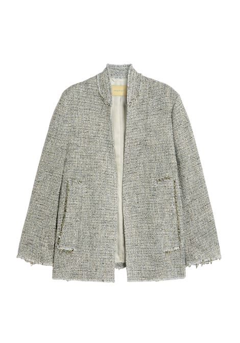 Momonì Catalina Jacket in Lurex Mat - Structured Shoulder and Hand-Frayed Raw Edge MOMONI |  | MOJA0332182