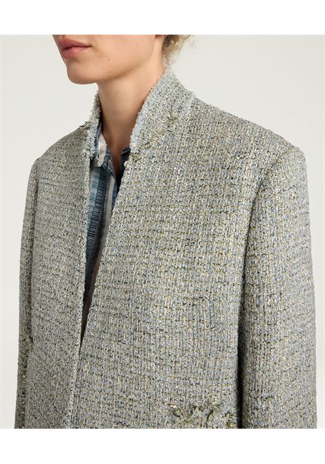 Giacca Momonì Catalina in Stuoia Lurex - Spallina Strutturata e Taglio Vivo Sfrangiato MOMONI | GIACCHE | MOJA0332182