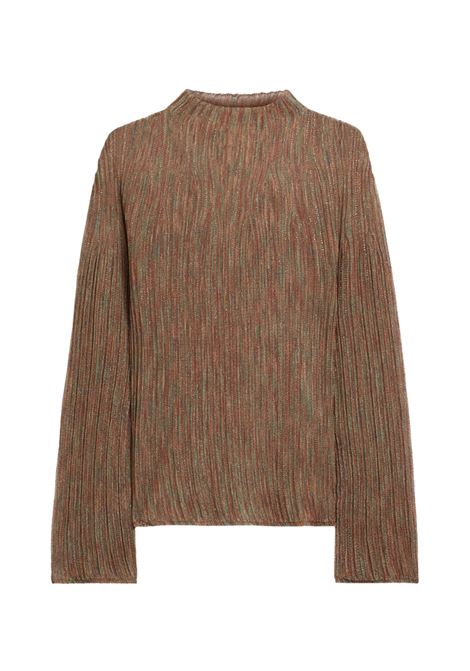 Momonì Miraflores Turtleneck in Viscose Lurex Mixed Stitches - Flared Sleeves MOMONI |  | MOKN0022070